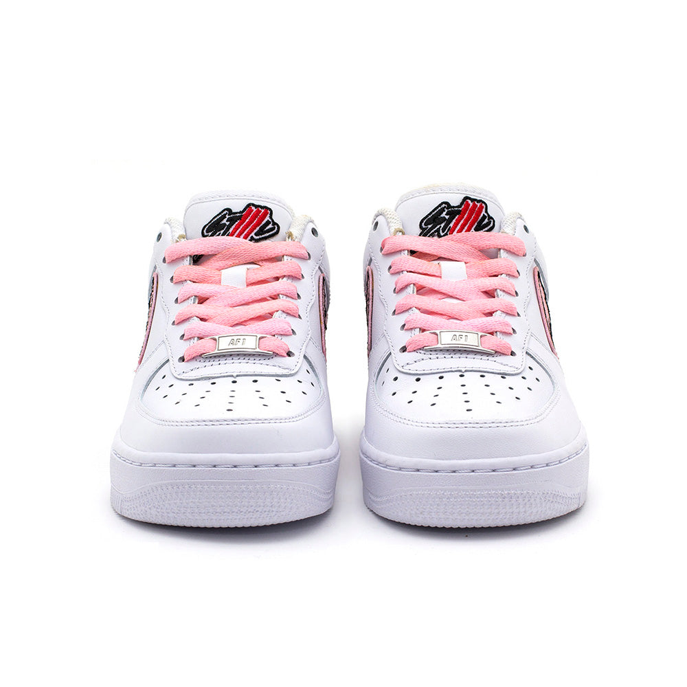 Bones AF1 Pink white Custom sneakers