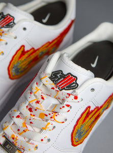 Custom Nike Air Force 1 Fire Fuego Red Yellow Orange and White
