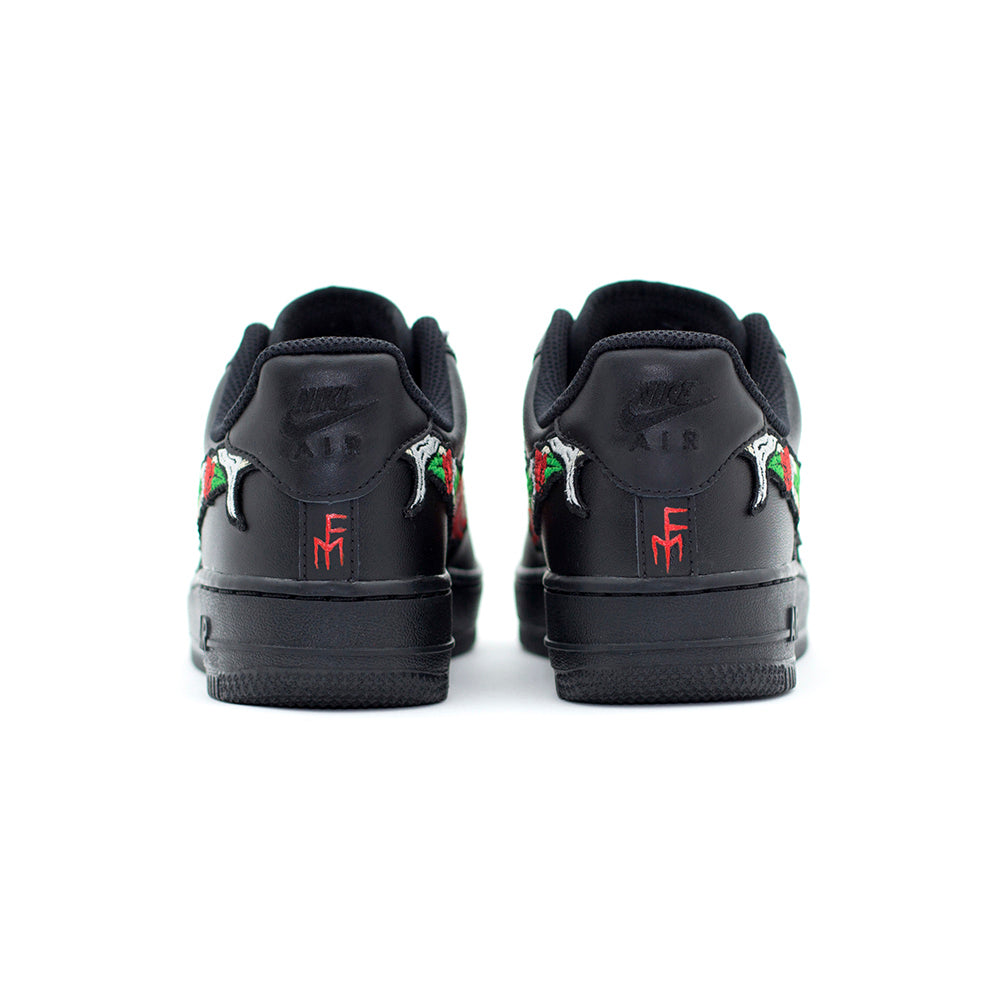 Skull n' Roses AF1 black Custom sneakers