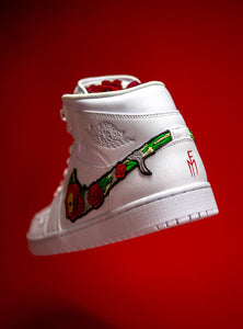 Skull n' Roses AIR Jordan 1 white Custom sneakers