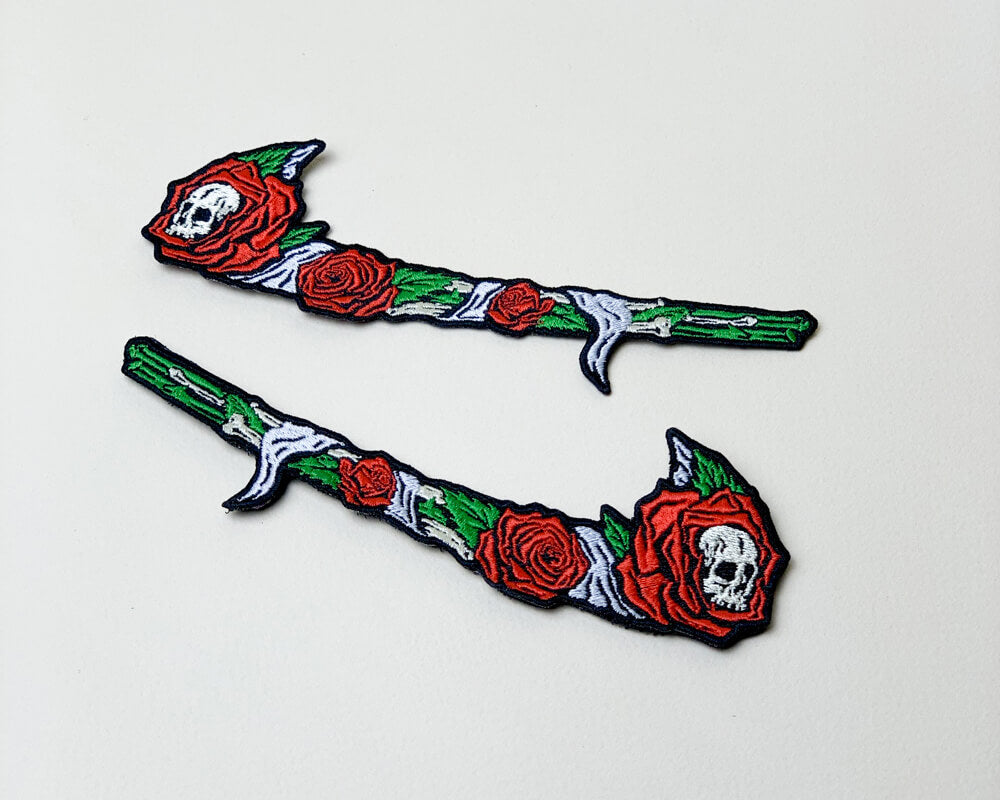 Skull n Roses Patches set