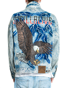 Thunder Eagle handpainted denim jacket